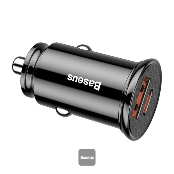 Baseus Circular Plastic A+C 30W PPS Car Charger(PD3.0/QC4.0+/SCP/AFC)Black Baseus Circular Plastic A+C 30W PPS Car Charger(PD3.0/QC4.0+/SCP/AFC)Black